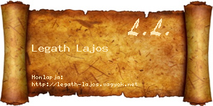 Legath Lajos névjegykártya